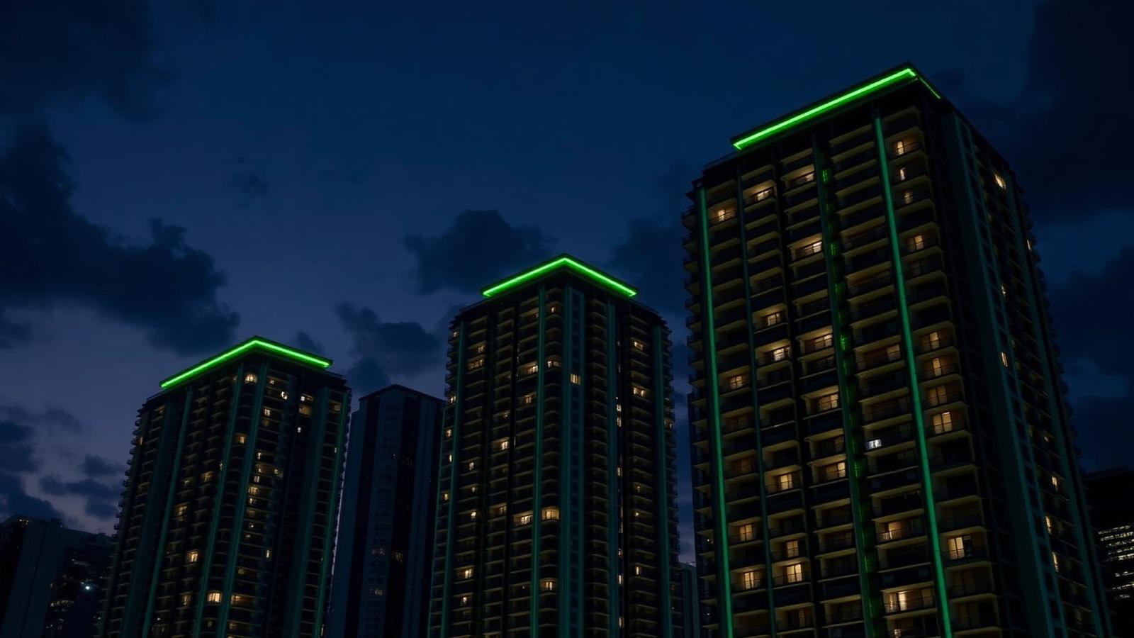 Prédios modernos representando o mercado imobiliário